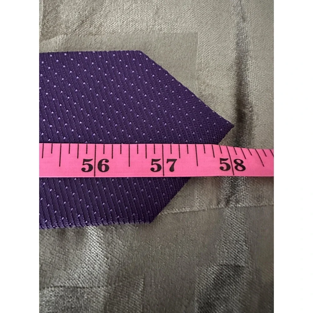 Bristol & Bull Tie Mens Purple‎ 100% Silk Woven Microdot Necktie Classic Dress